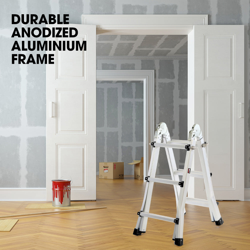 Bullet 2.9m Aluminium Multipurpose Folding Ladder with Workshelf Platform