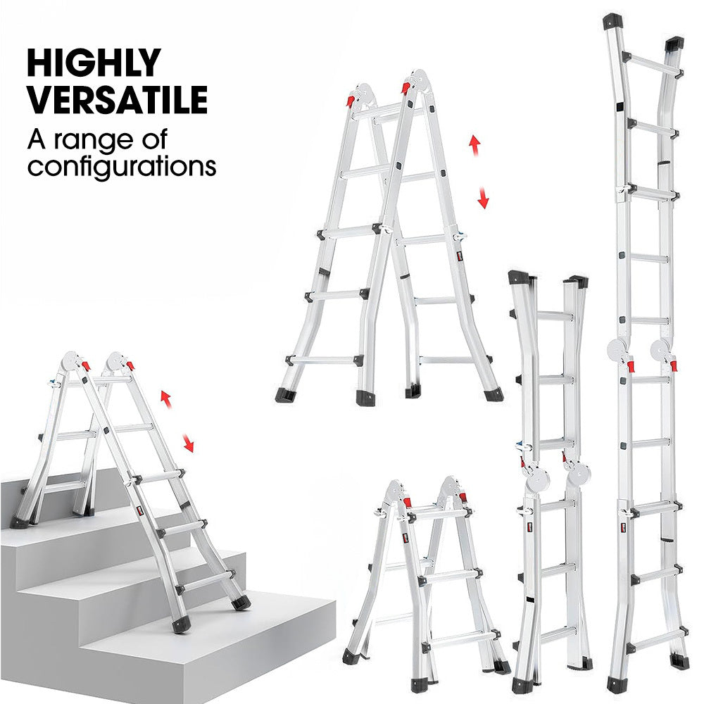 Bullet 2.9m Aluminium Multipurpose Folding Ladder with Workshelf Platform