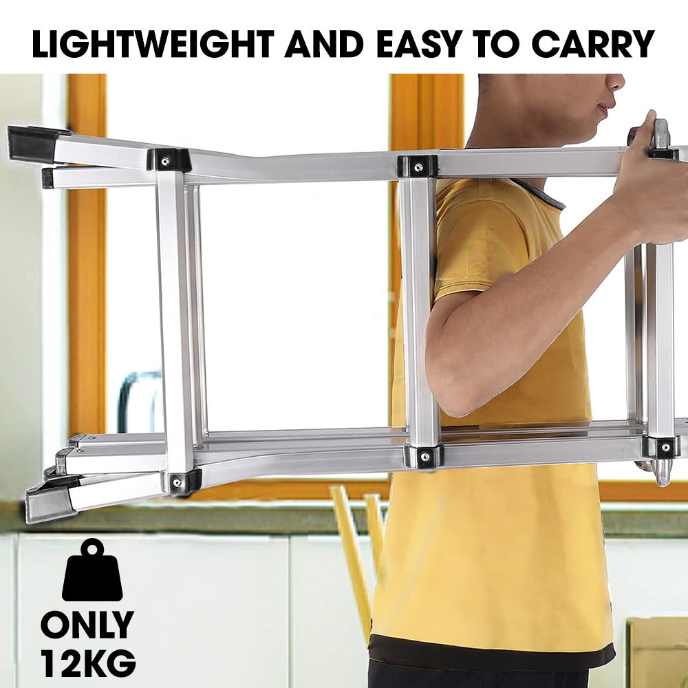Bullet 4m Aluminium Multipurpose Ladder Folding w/ Workshelf Platform