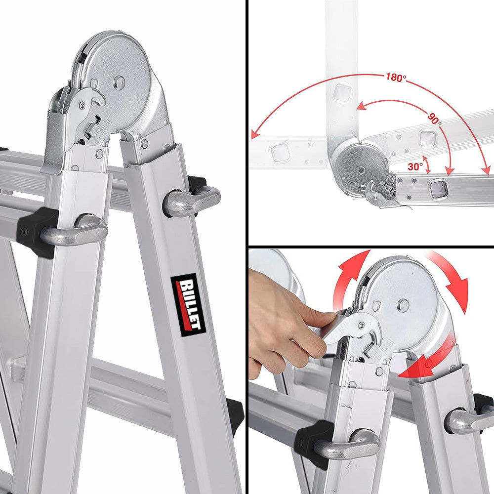 Bullet 5.1m Aluminium Multipurpose Ladder Folding Workshelf Platform