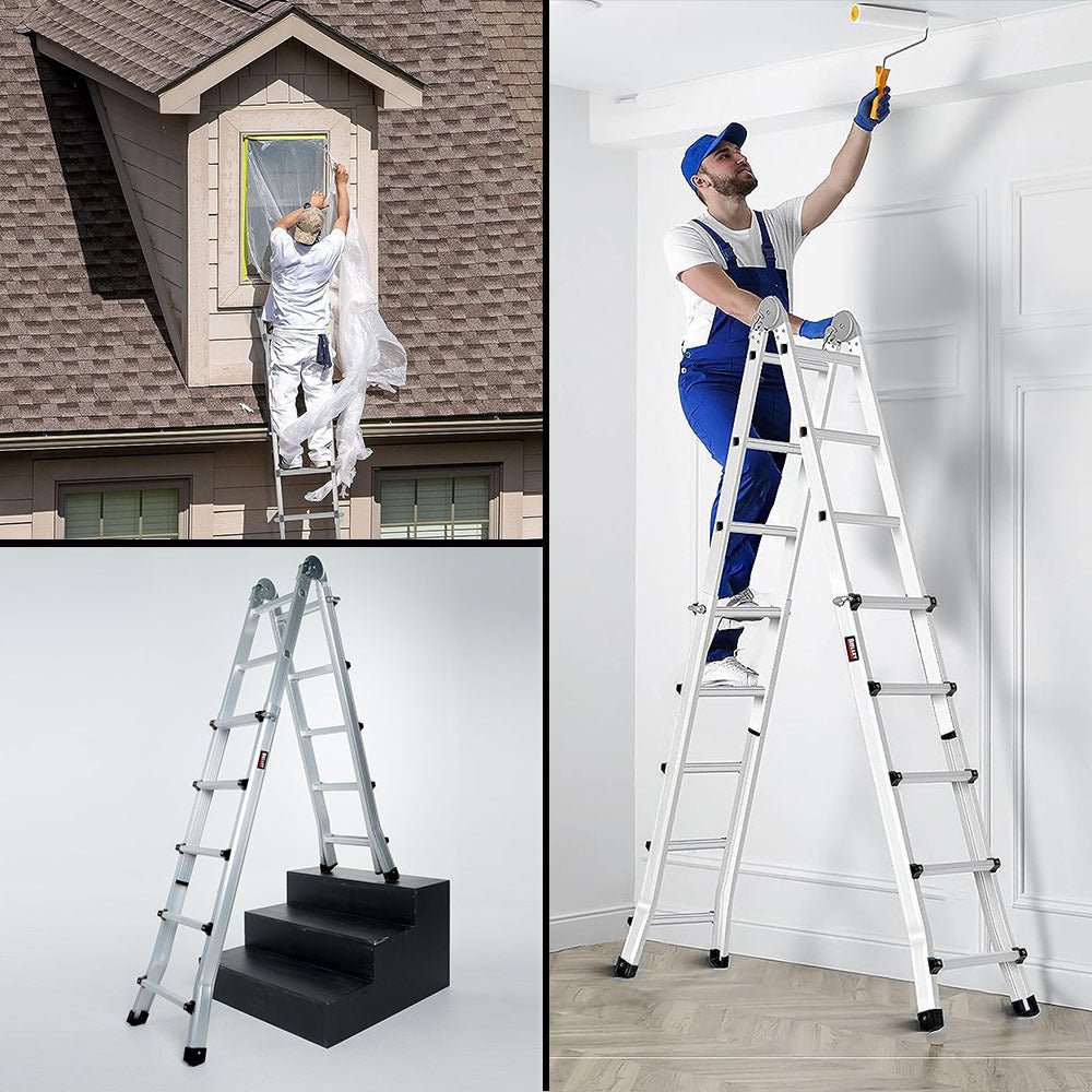 Bullet 5.1m Aluminium Multipurpose Ladder Folding Workshelf Platform
