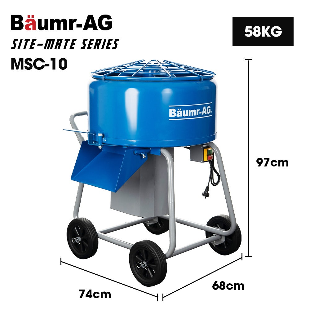 MSC-10 100L Cement Mixer Electric 1100W Blue