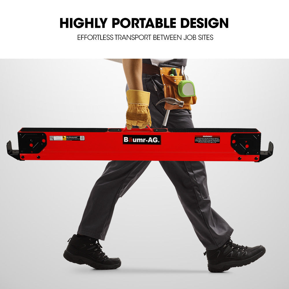 Baumr-AG Heavy-Duty Adjustable Sawhorses 1000kg Capacity Folding Steel Pair