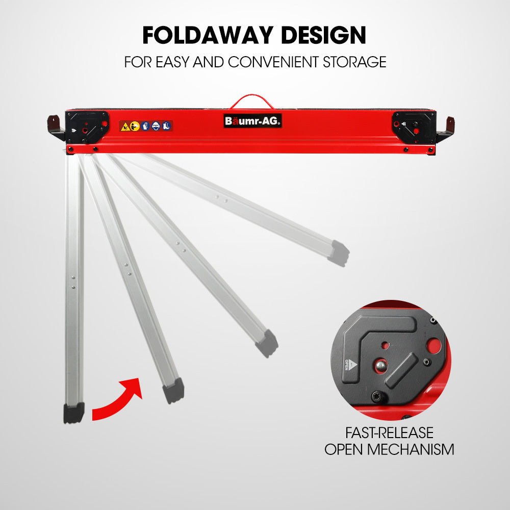 Baumr-AG Heavy-Duty Adjustable Sawhorses 1000kg Capacity Folding Steel Pair