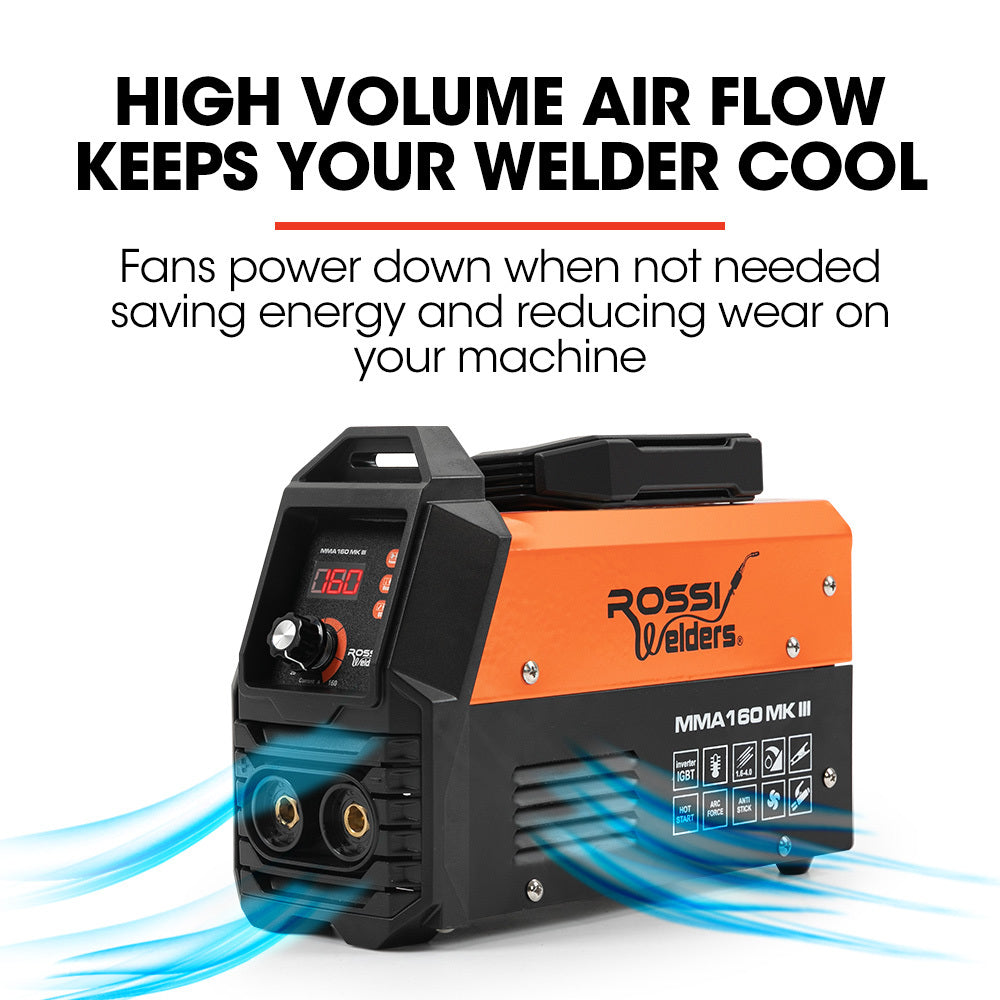 Lightweight 160A Inverter Arc MMA Welder, 220V - Rossi