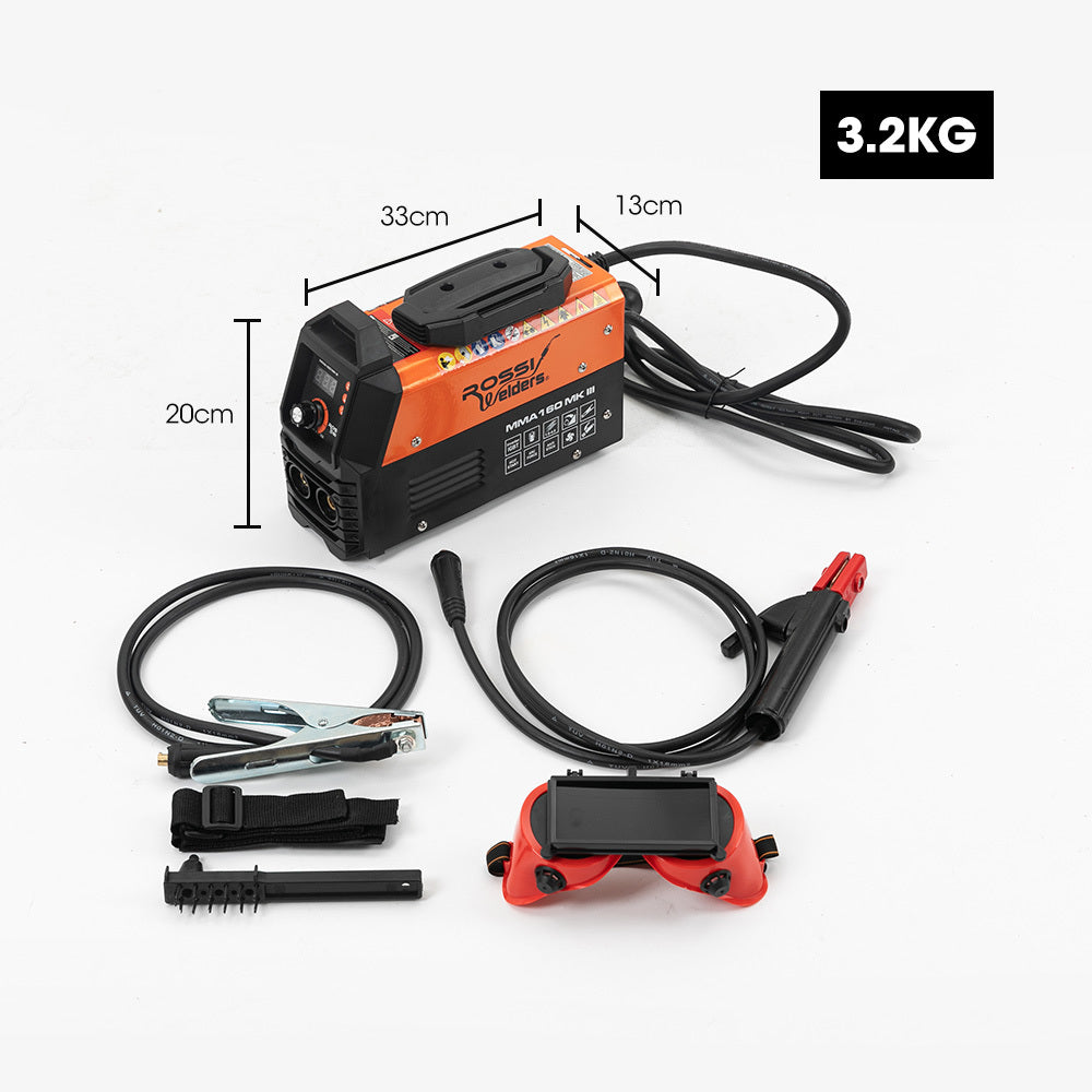 Lightweight 160A Inverter Arc MMA Welder, 220V - Rossi