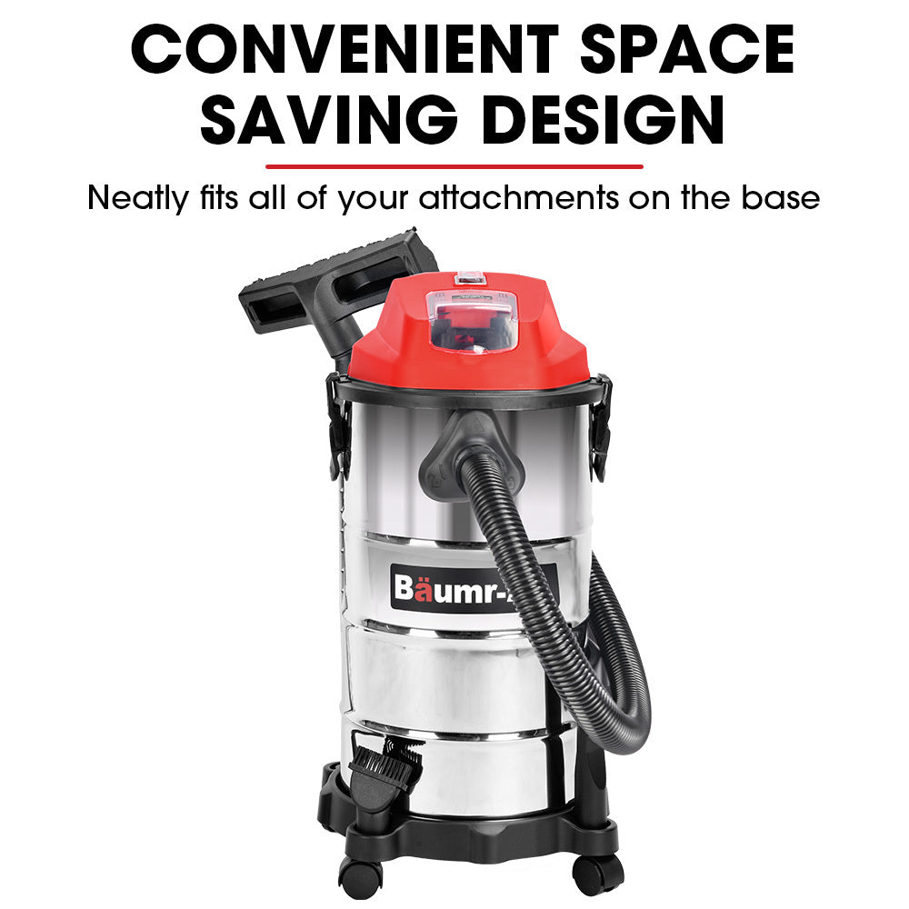 BM-3SL 30L Cordless Wet & Dry Vacuum Cleaner Kit Stainless Steel