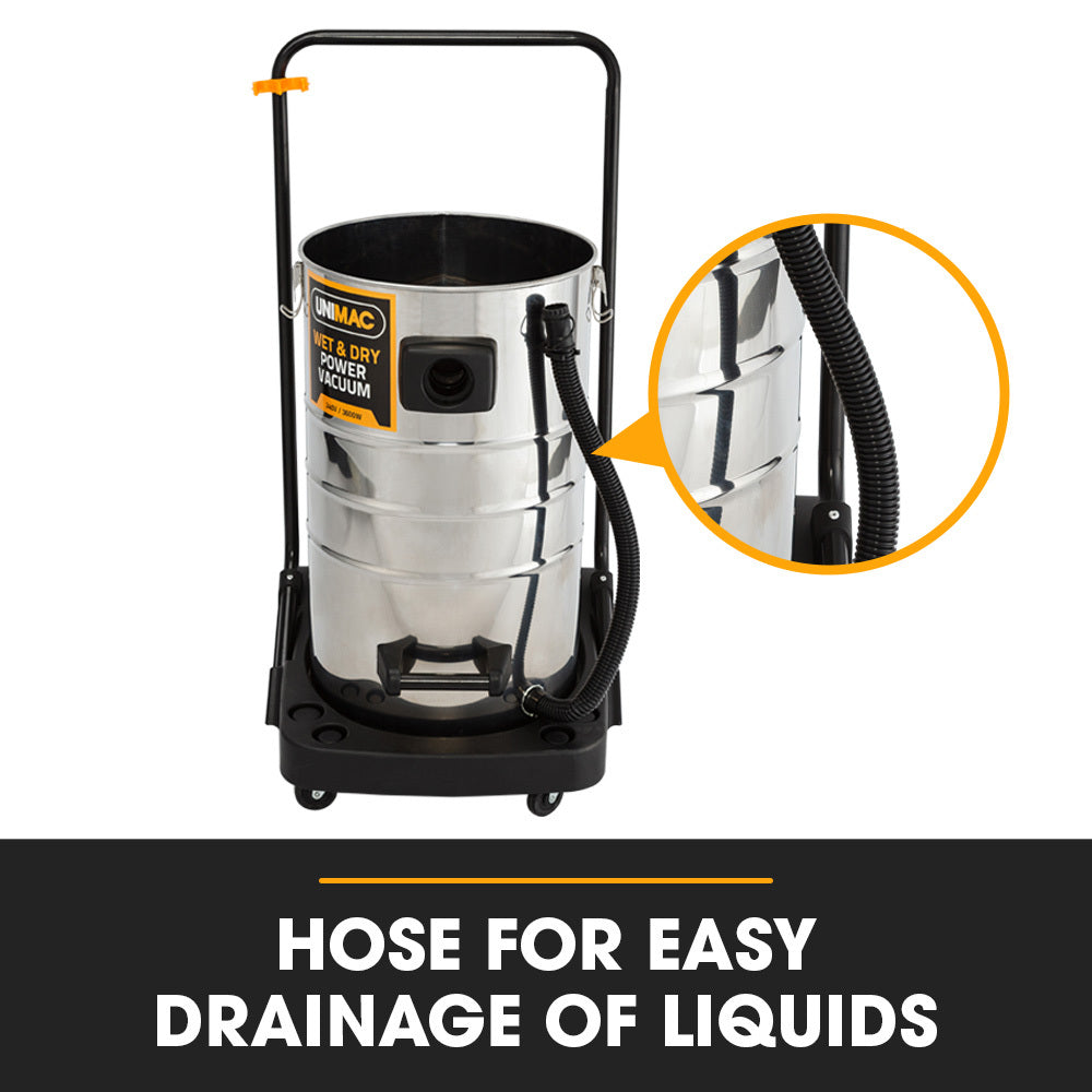 Unimac 100L Wet Dry Vacuum Cleaner 2400W Heavy-Duty Dual Copper Motors