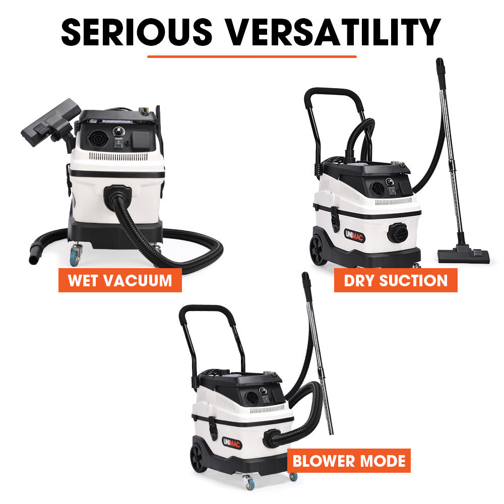 Unimac 30L Wet Dry Vacuum Cleaner Dust Extractor HEPA Filtration