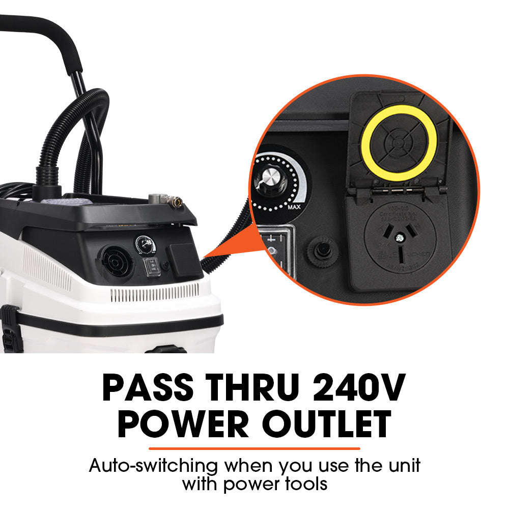 Unimac 30L Wet Dry Vacuum Cleaner Dust Extractor HEPA Filtration