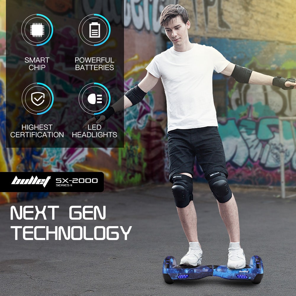 SX-2000 6.5" Hoverboard Scooter 500W Self-Balancing Blue Galaxy