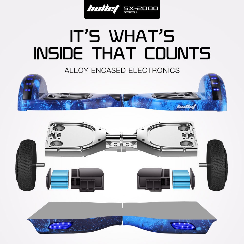 SX-2000 6.5" Hoverboard Scooter 500W Self-Balancing Blue Galaxy
