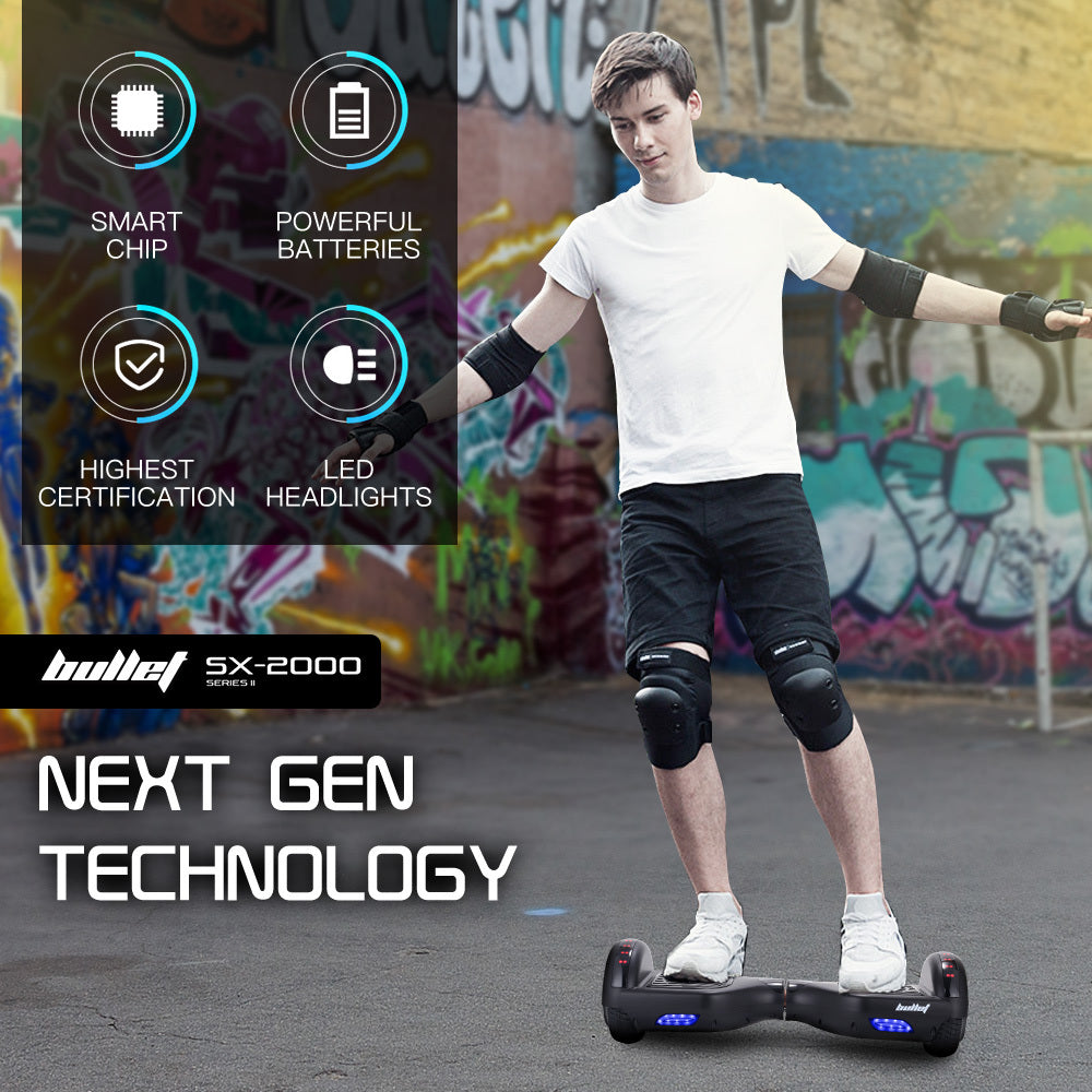 SX-2000 6.5" Hoverboard Scooter 500W Self-Balancing LED Black