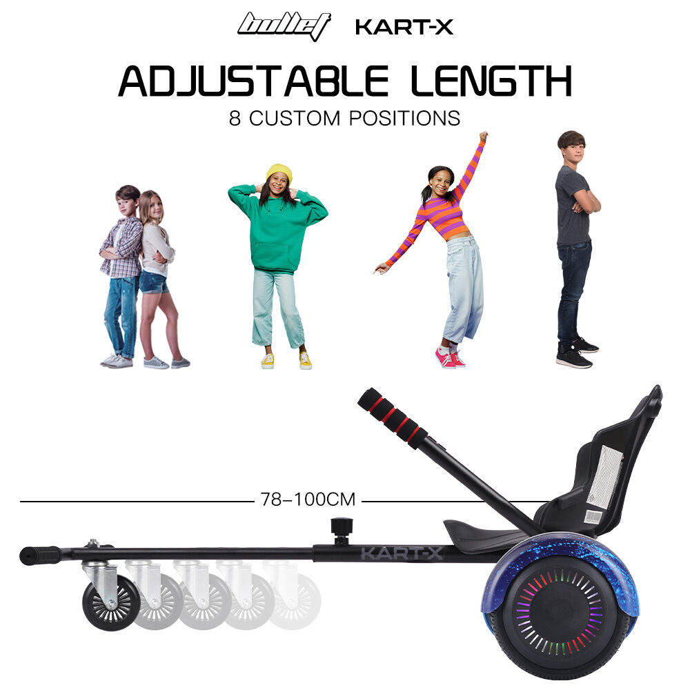 KART-X Hoverboard Seat Attachment Adjustable Frame Black