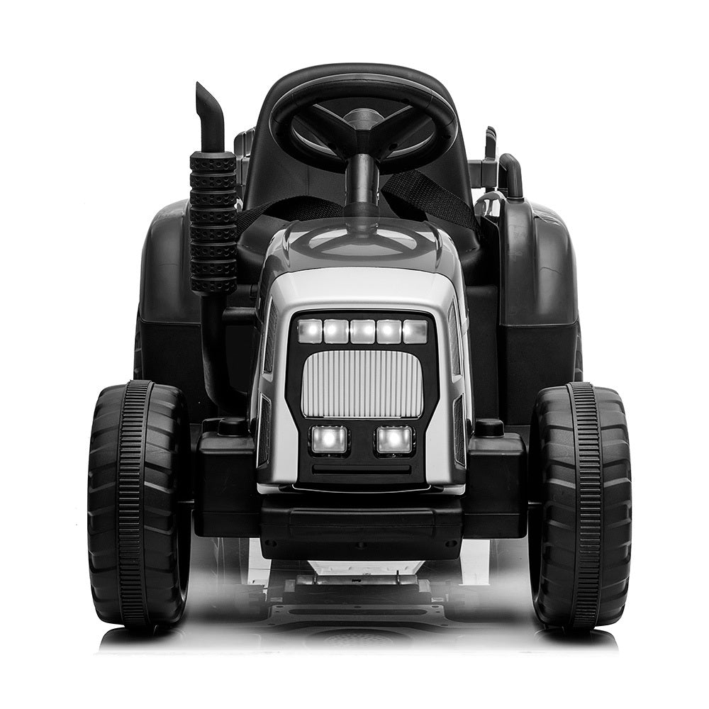 Black Kids Ride-On Tractor, Twin Motor, Remote Control - Rovo Kids