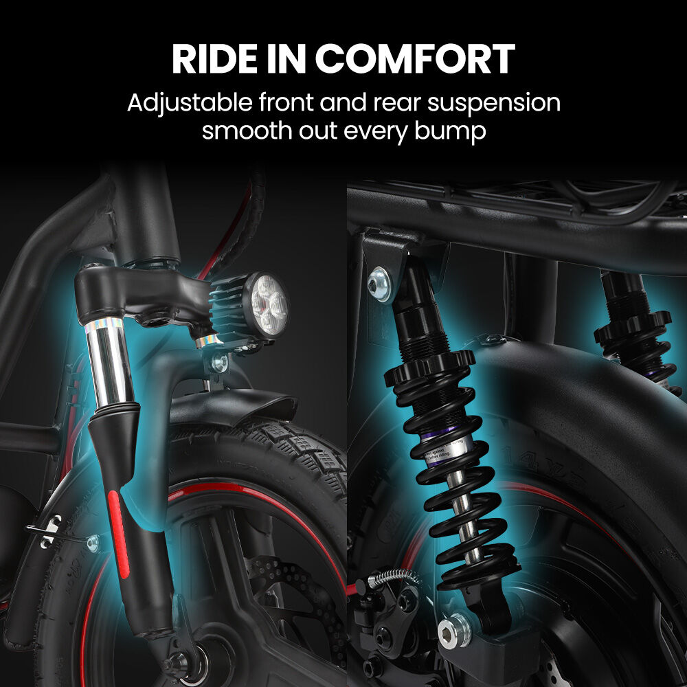 Alpha Rover 500W Electric Scooter with Seat 14-Inch Tyres Black
