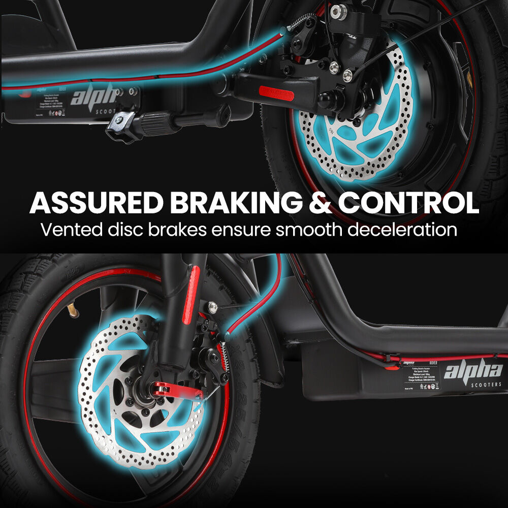 Alpha Rover 500W Electric Scooter with Seat 14-Inch Tyres Black