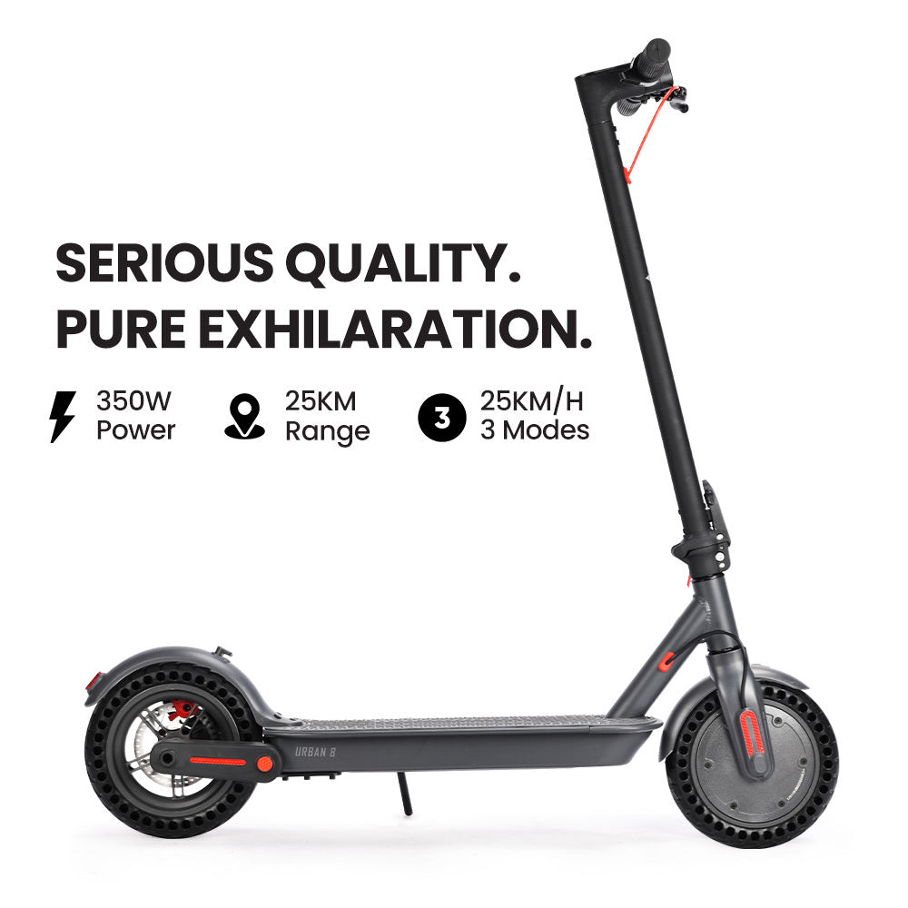 Urban 8 Electric Scooter 25km Range 8.5-Inch Wheels Grey