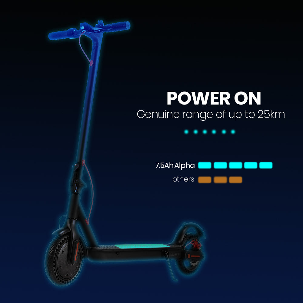 Urban 8 Electric Scooter 25km Range Brushless Motor Black