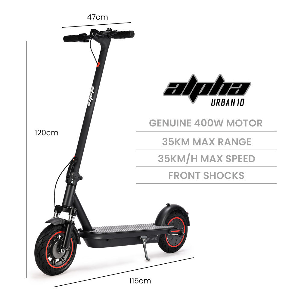 Urban 10 Electric Scooter 35km/h 35km Range Black