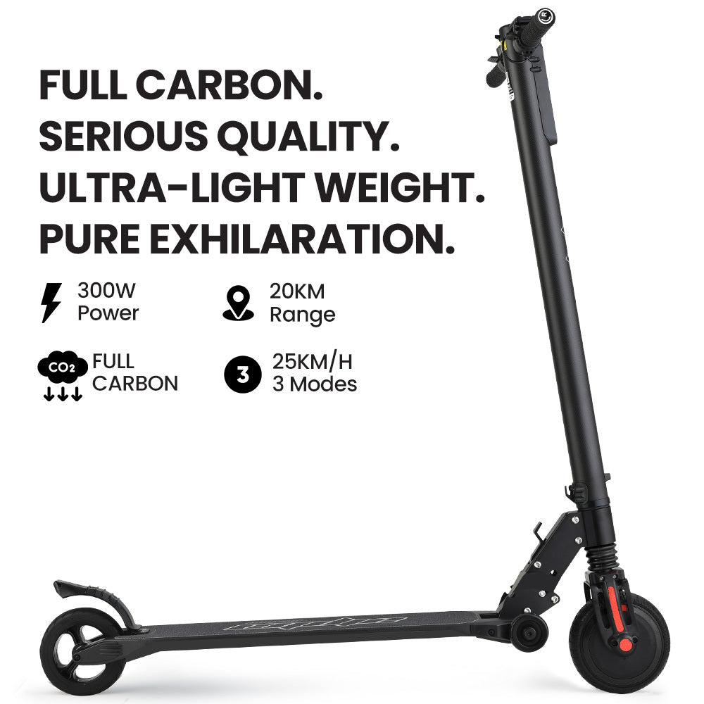 Ultra-light Carbon Fiber 300W Electric Scooter Suspension for Adults - Alpha