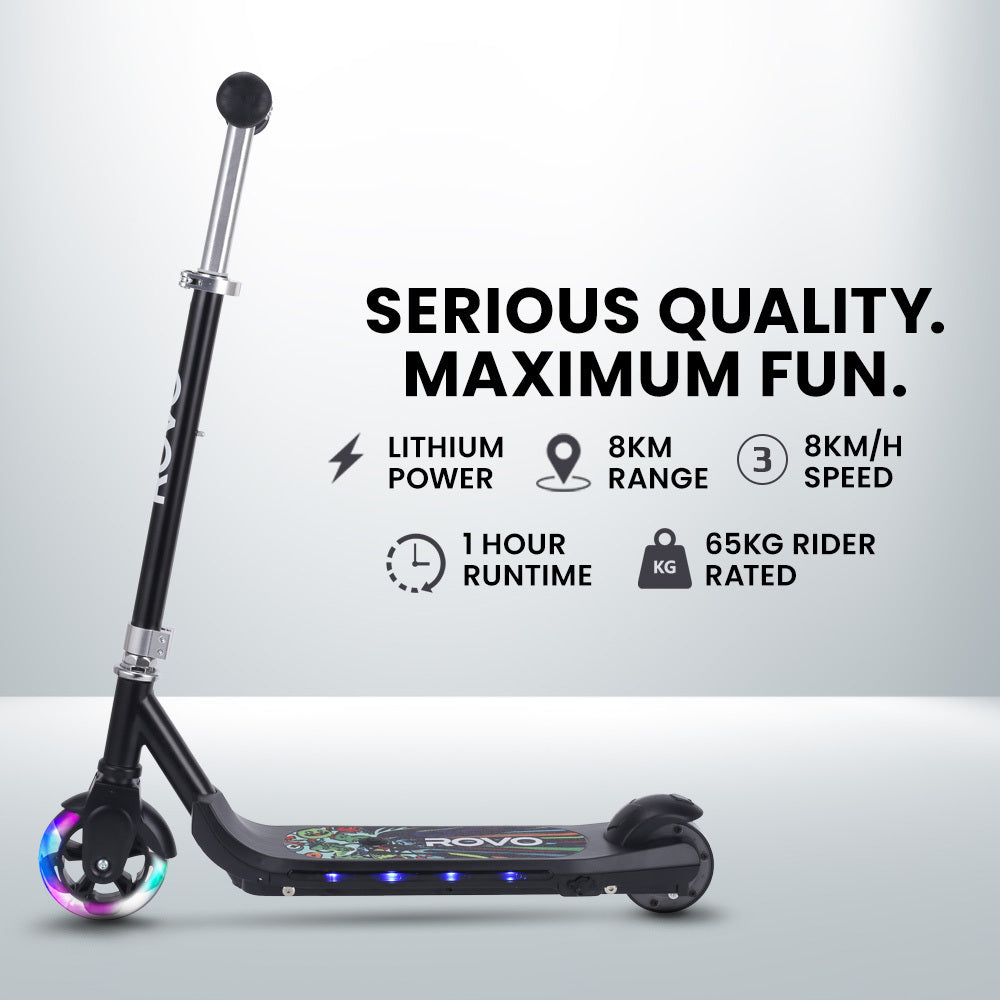 WhizKid Kids Electric Scooter Adjustable Height Black