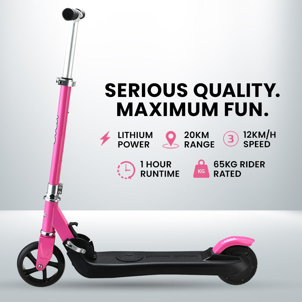 Foldable Pink Electric Scooter 125W 12km/h, Rovo Kids