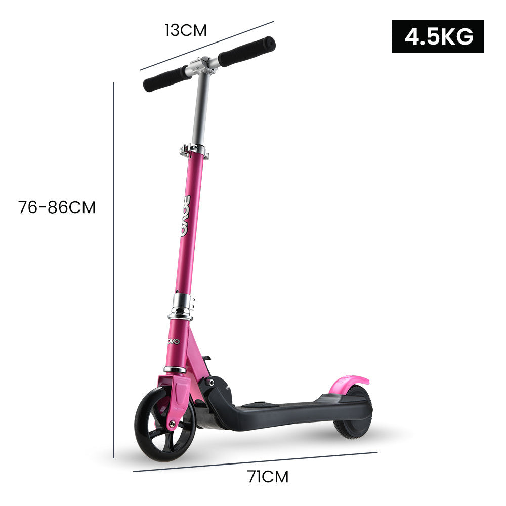 Foldable Pink Electric Scooter 125W 12km/h, Rovo Kids