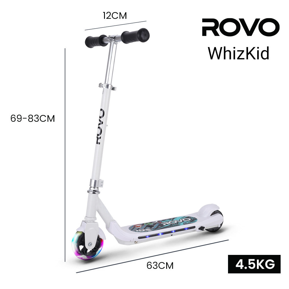 WhizKid Kids Electric Scooter Adjustable Brushless Motor White