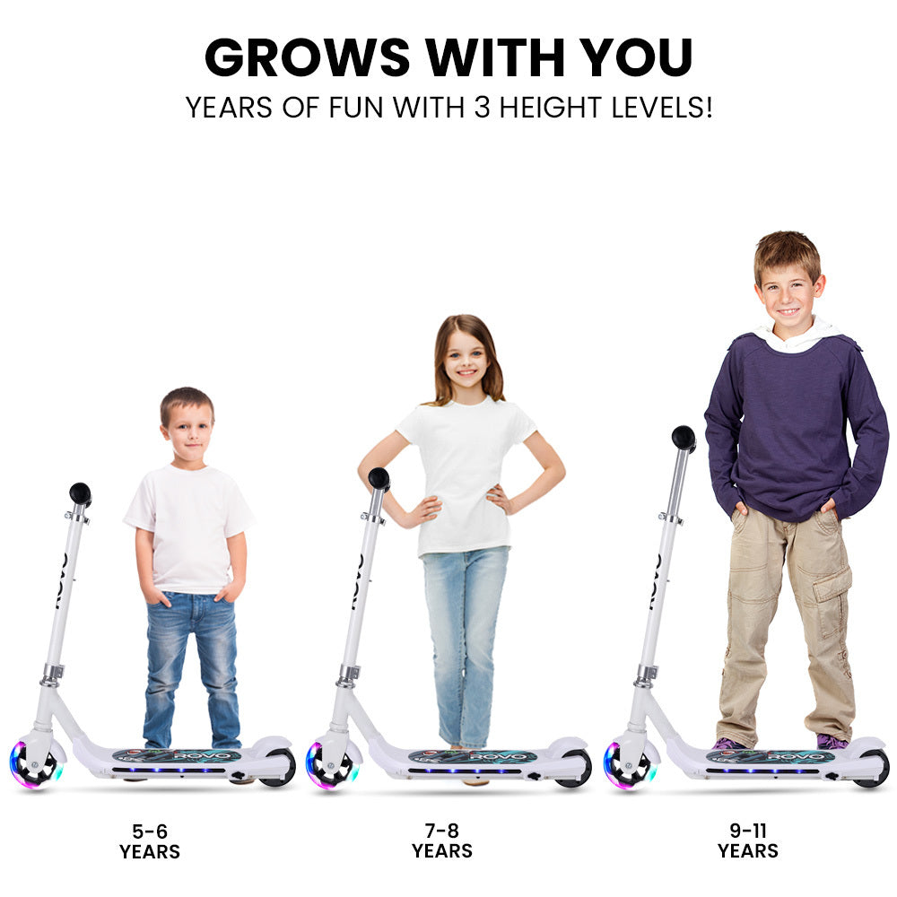 WhizKid Kids Electric Scooter Adjustable Brushless Motor White