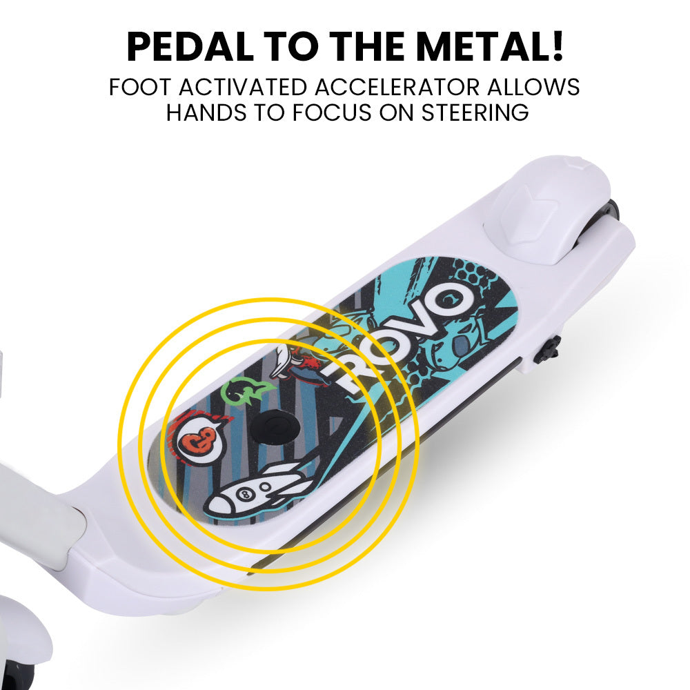 WhizKid Kids Electric Scooter Adjustable Brushless Motor White