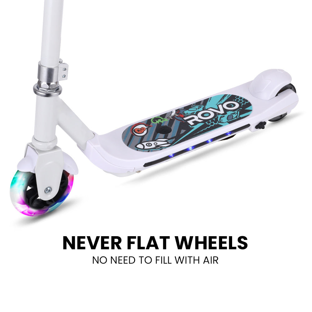 WhizKid Kids Electric Scooter Adjustable Brushless Motor White