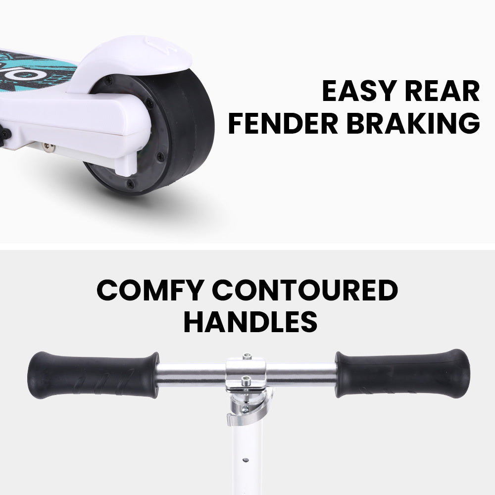 WhizKid Kids Electric Scooter Adjustable Brushless Motor White