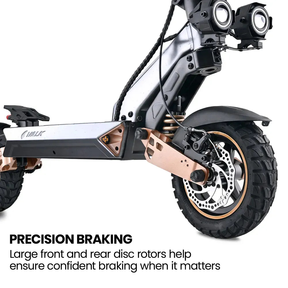 VALK Ego 8 Electric Scooter, Powerful, AU Compliant, 48V 13Ah, 55km Max Range, eScooter for Adults, Foldable, Off Road, Black/Bronze