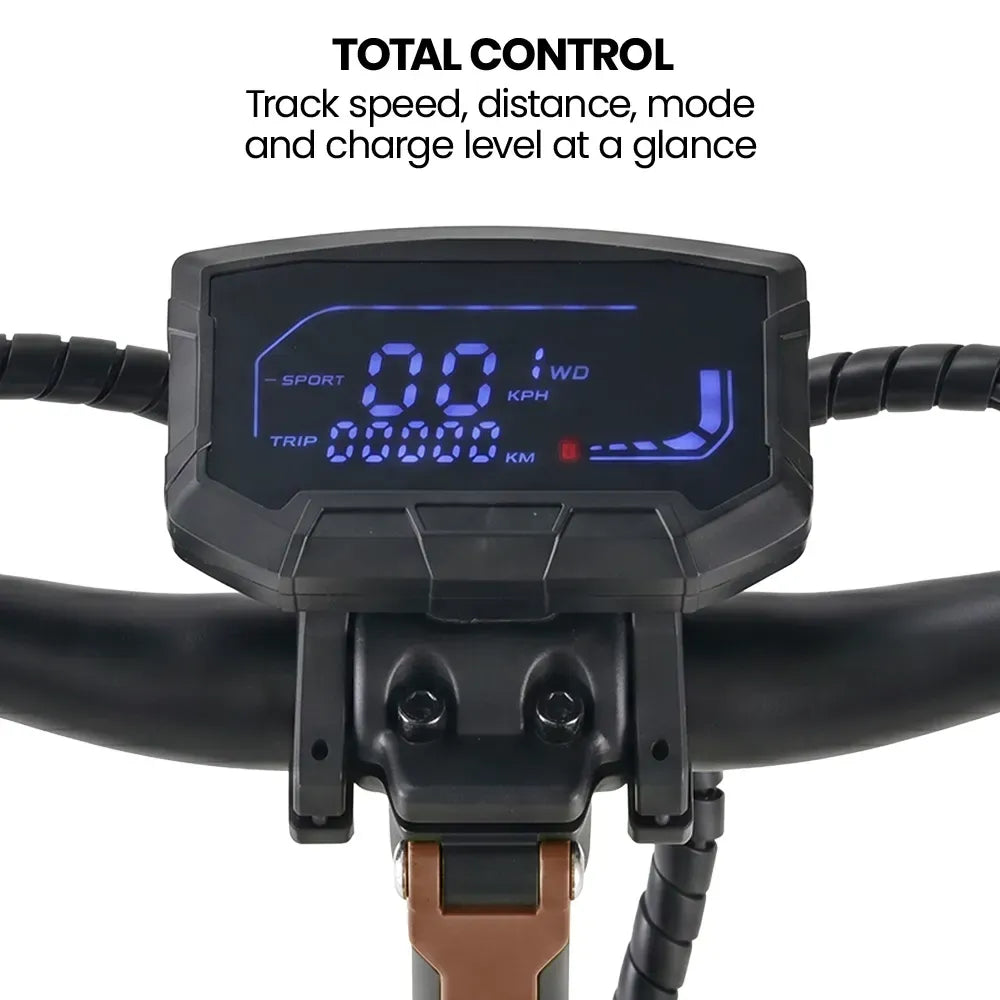 VALK Ego 8 Electric Scooter, Powerful, AU Compliant, 48V 13Ah, 55km Max Range, eScooter for Adults, Foldable, Off Road, Black/Bronze