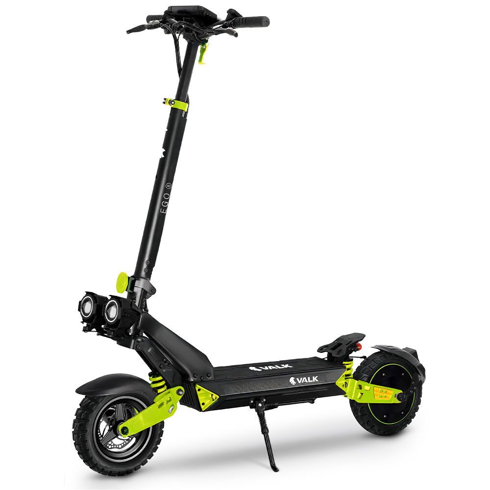 VALK Ego 8 Electric Scooter, 45km/h Max, AU Compliant, 48V 13Ah, Up to 55km Range, eScooter for Adults, Foldable, Off Road, Black/Green
