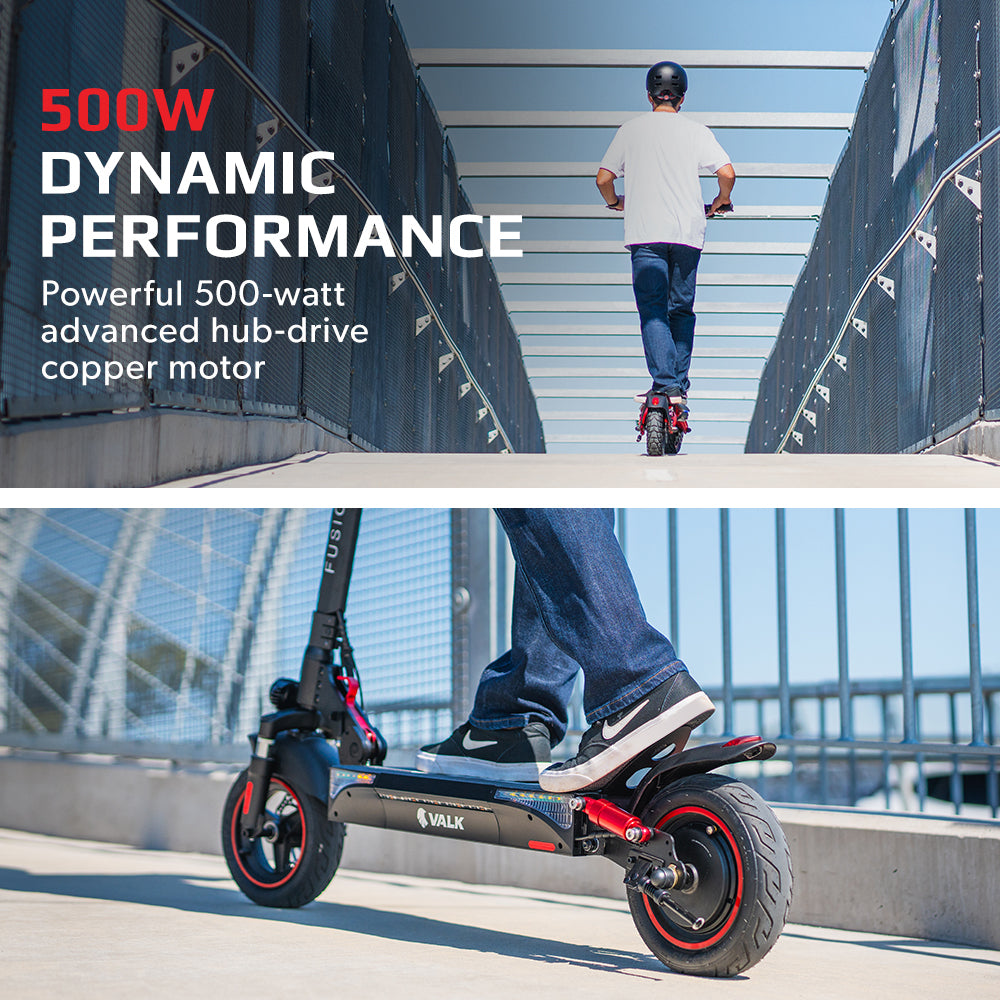 Fusion 5 Electric Scooter 500W 48V 13Ah 50km Range Quad Shocks 10" Tyres