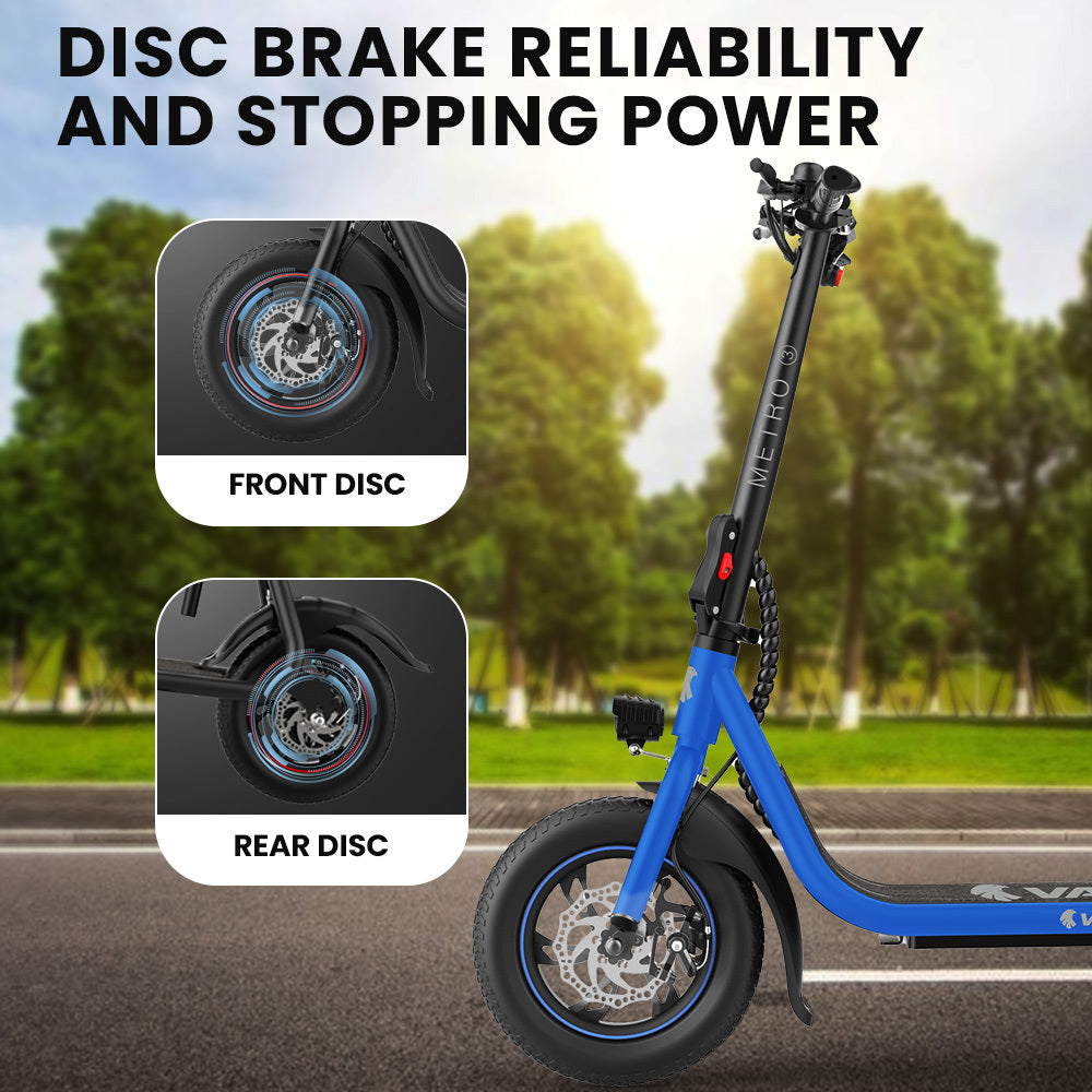 Metro 3 Electric Scooter 12" Tyres Disc Brakes Blue
