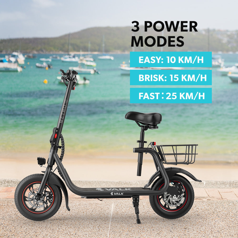 Metro 3 Electric Scooter 12" Tyres Disc Brakes Seat Black