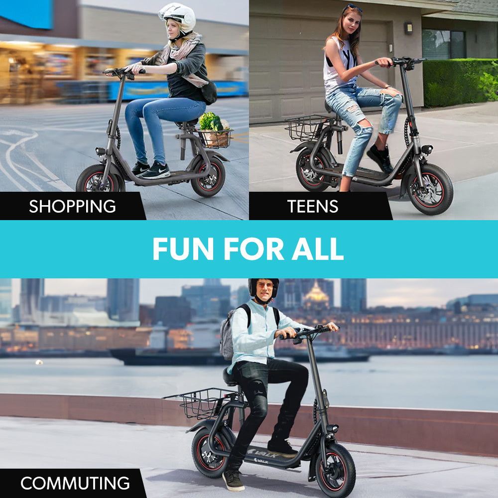 Metro 3 Electric Scooter 12" Tyres Disc Brakes Seat Black