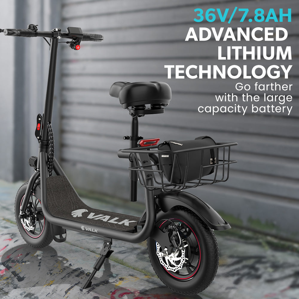 Metro 3 Electric Scooter 12" Tyres Disc Brakes Seat Black
