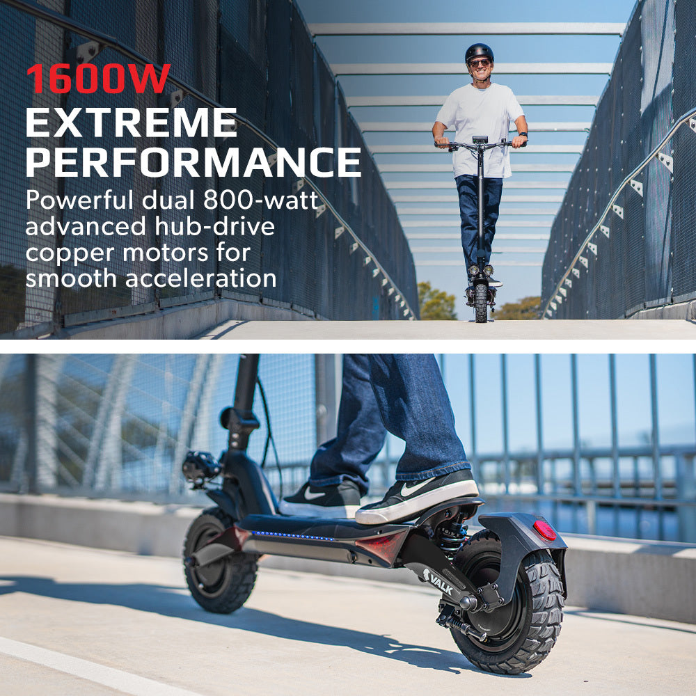 Primal 9 1600W Dual Motor E-Scooter Extreme Hill Climbing Black