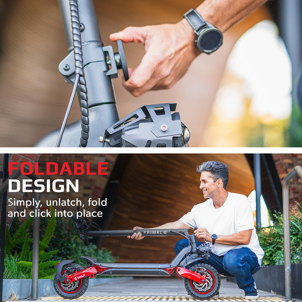 Primal 9 1600W Dual Motor Electric Scooter Black/Red