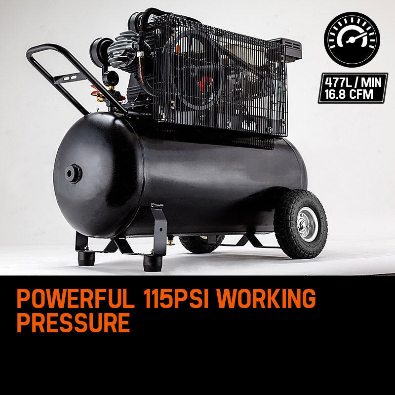 8HP 115PSI 120L Petrol Air Compressor, 477L/Min - Unimac