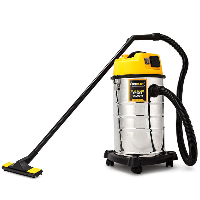 Powerful 2000W Wet/Dry Bagless Vacuum 30L Stainless Steel