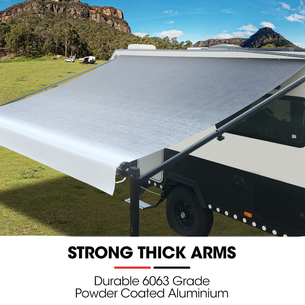 Shade Shield 15ft x 8ft Caravan Awning Aluminium Vinyl Grey-Silver Fade