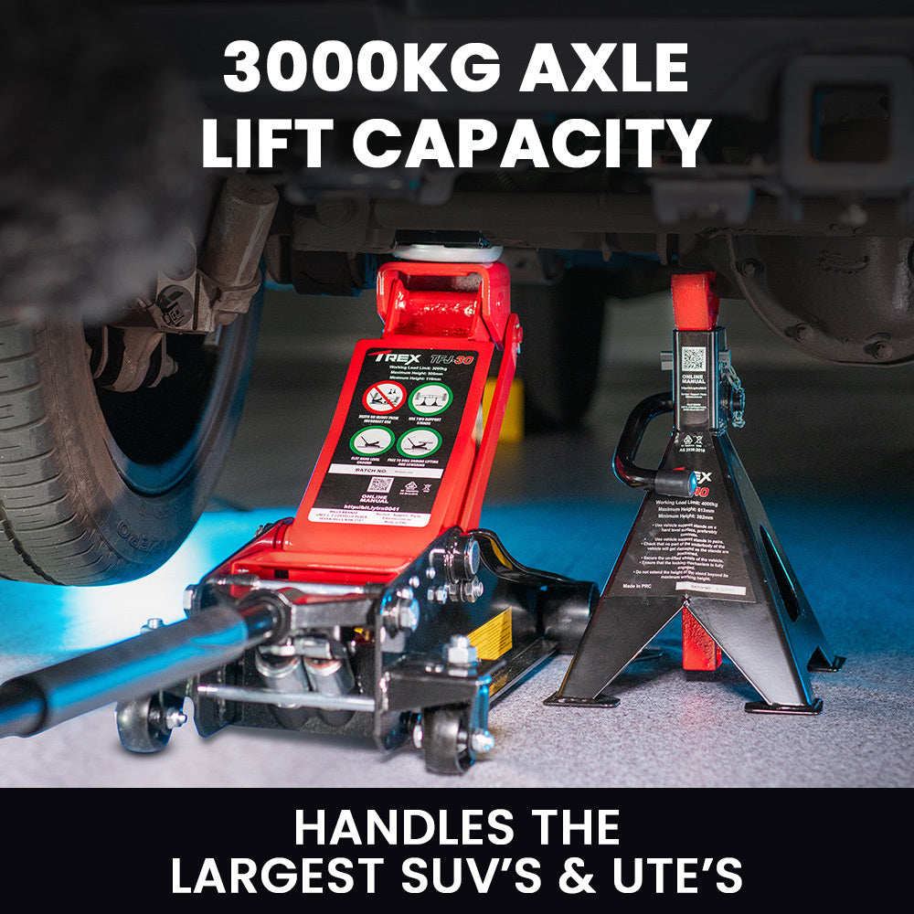 T-REX 3000KG Hydraulic Trolley Jack Dual Pump High Lift