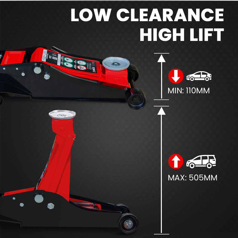 T-REX 3000KG Hydraulic Trolley Jack Dual Pump High Lift