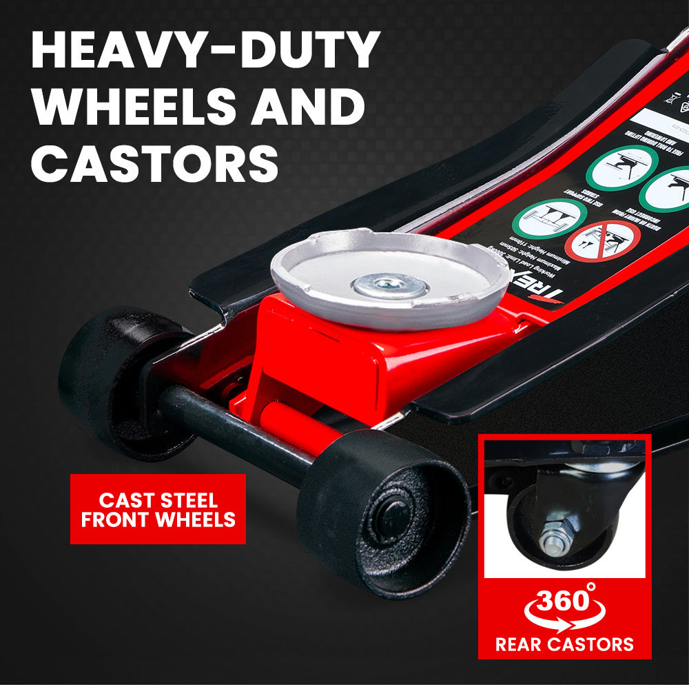 T-REX 3000KG Hydraulic Trolley Jack Dual Pump High Lift
