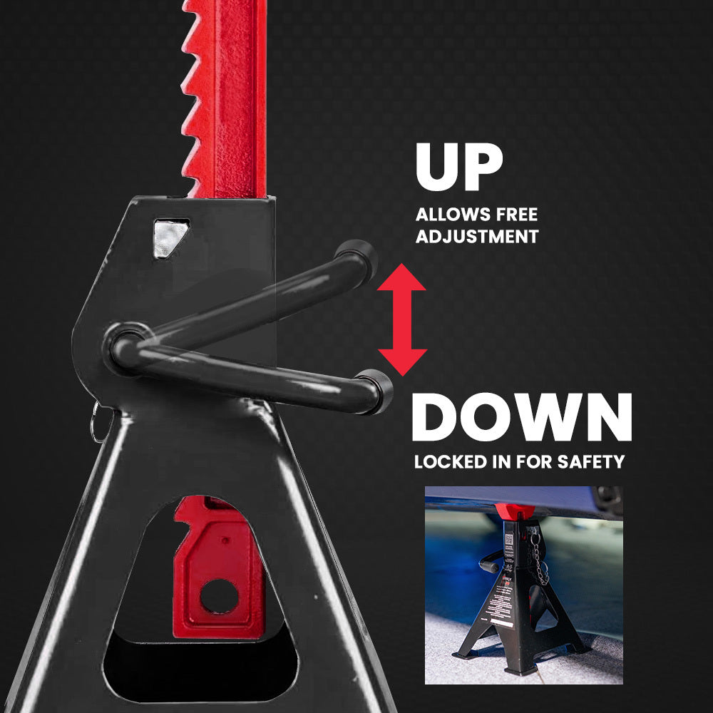 T-Rex 4000kg Automotive Jack Stands 2-Piece Adjustable Steel